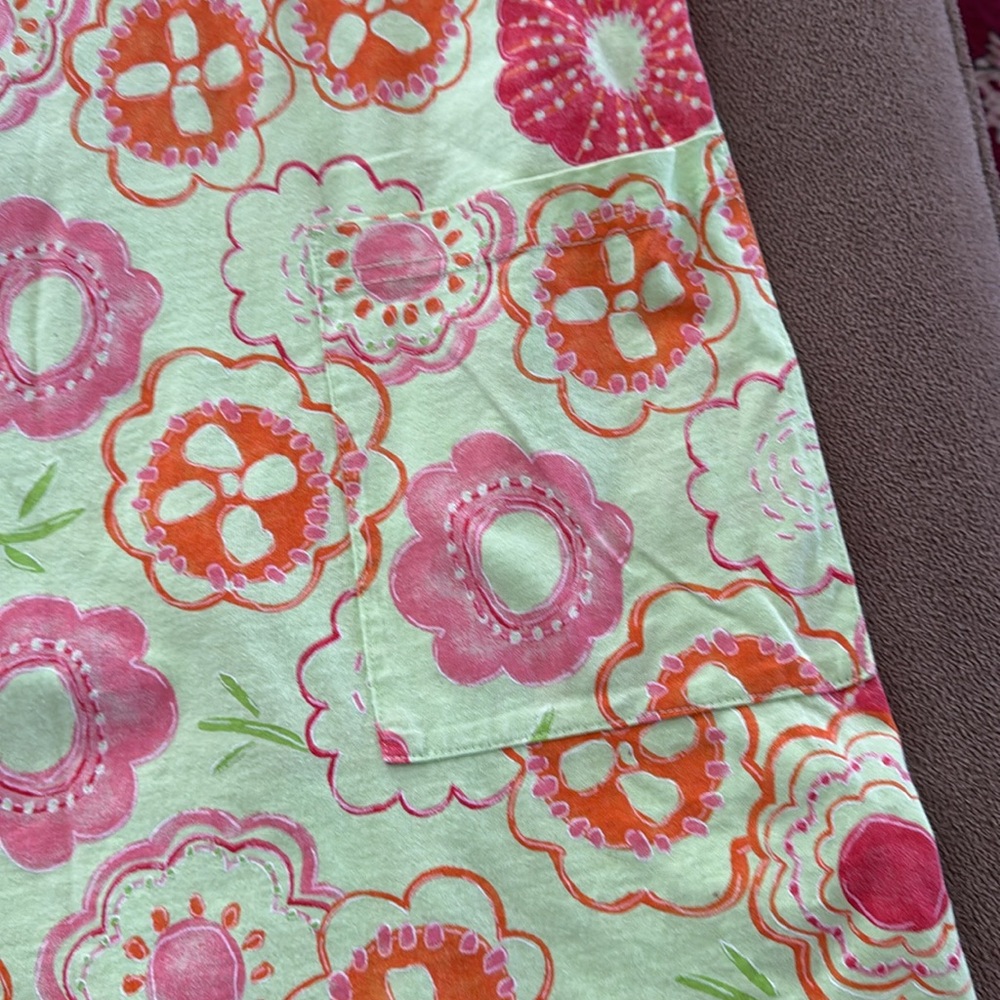 Ladies Small Fresh Produce Dress Size Small Green Pink Orange Floral Cotton (TD) - Picture 2 of 6